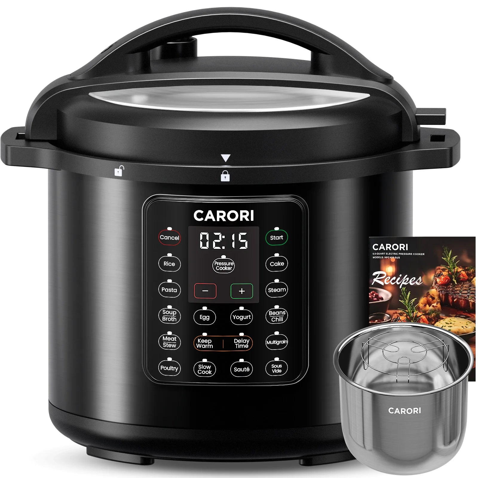 1200W 12-in-1 Electric Pressure Cooker 8Qt, Stainless Steel Pressure Cooker,