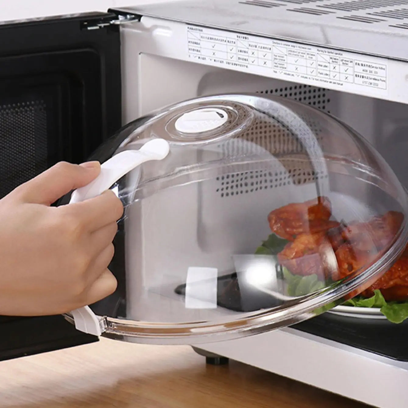Microwave splash cover, household oven heating cover, handle,