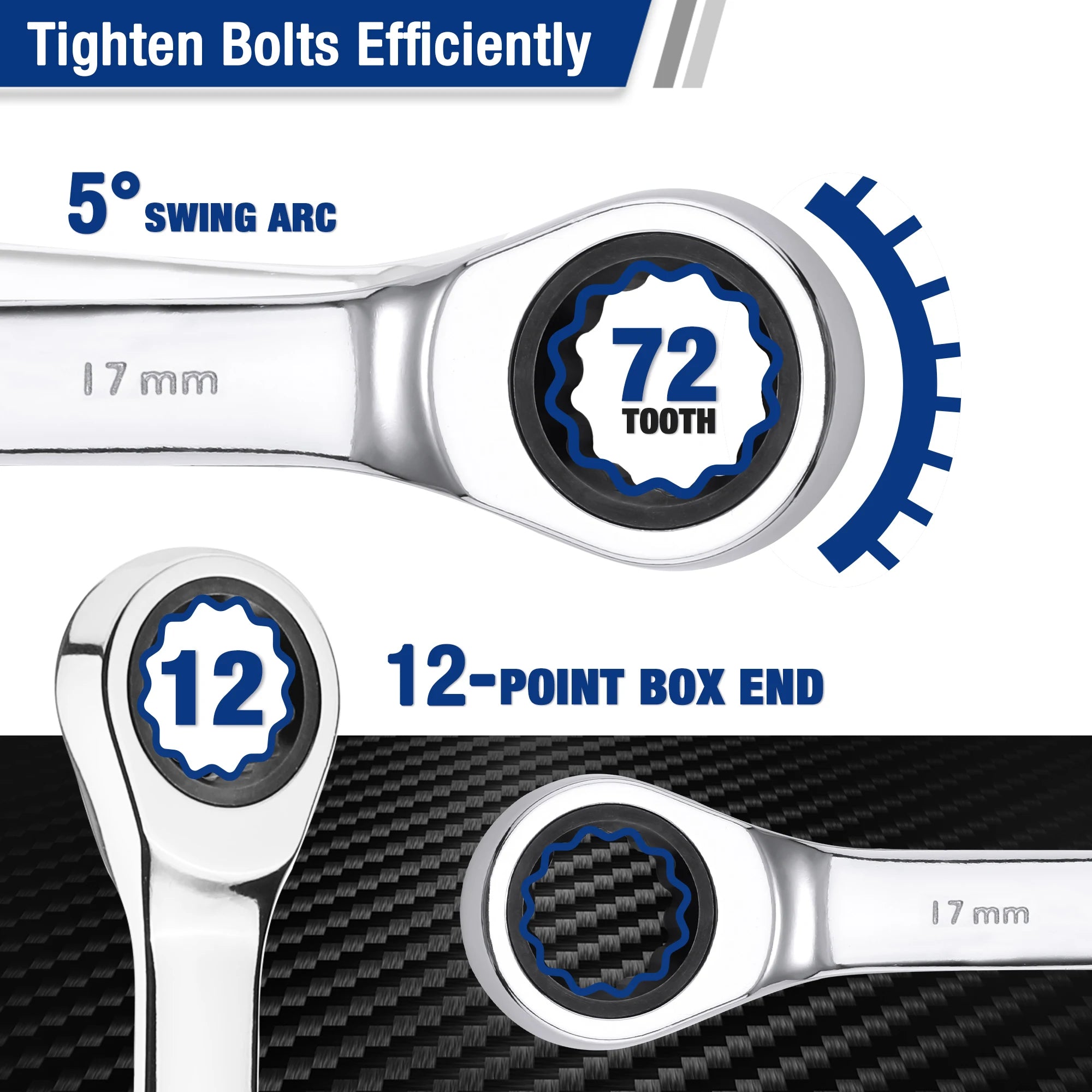 21pc Ratcheting Wrench Set  with Box ,