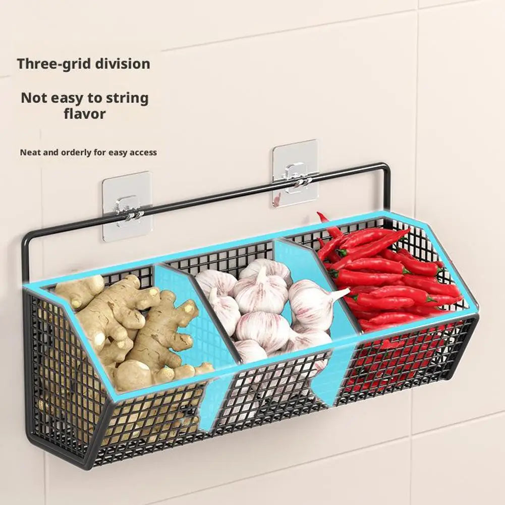 Wall-mounted Kitchen Storage Basket for Ktchen Ingredients