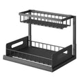 2 Tier Slide Out Sink Shelf Cabinet Storage Shelves