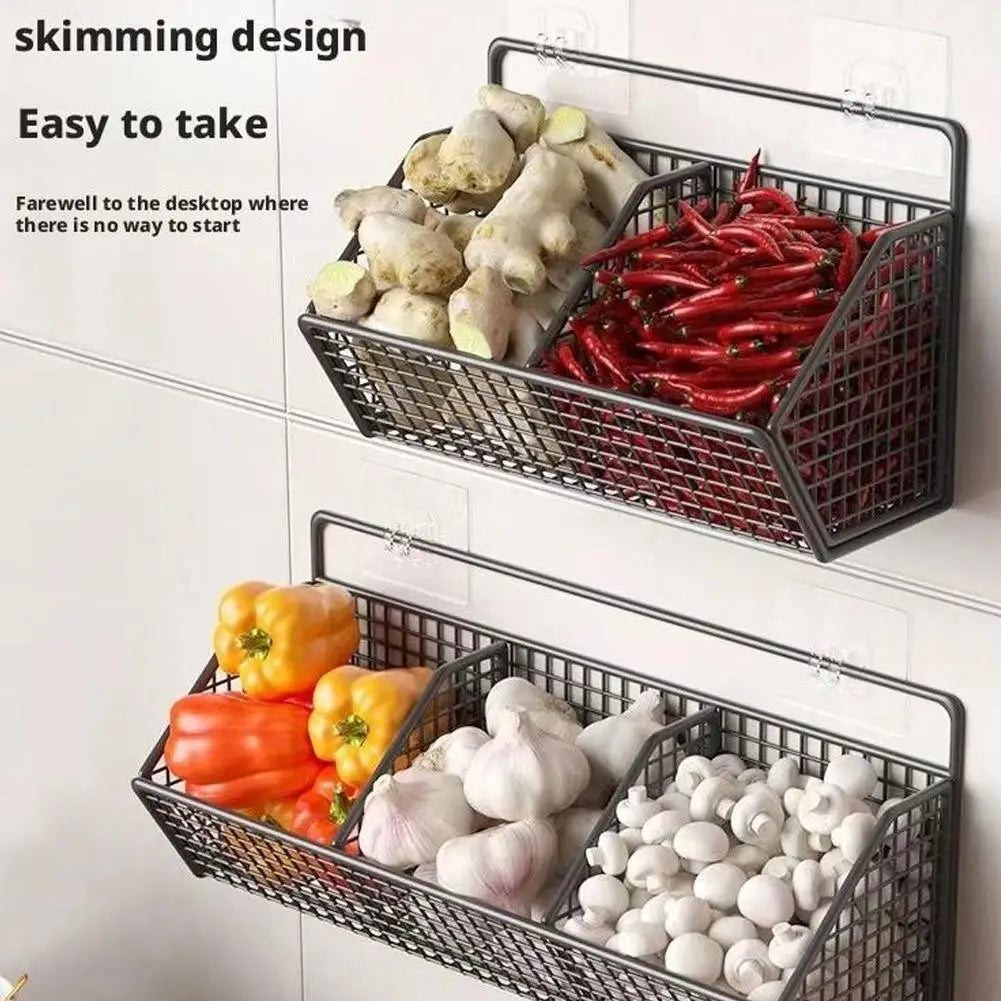 Wall-mounted Kitchen Storage Basket for Ktchen Ingredients