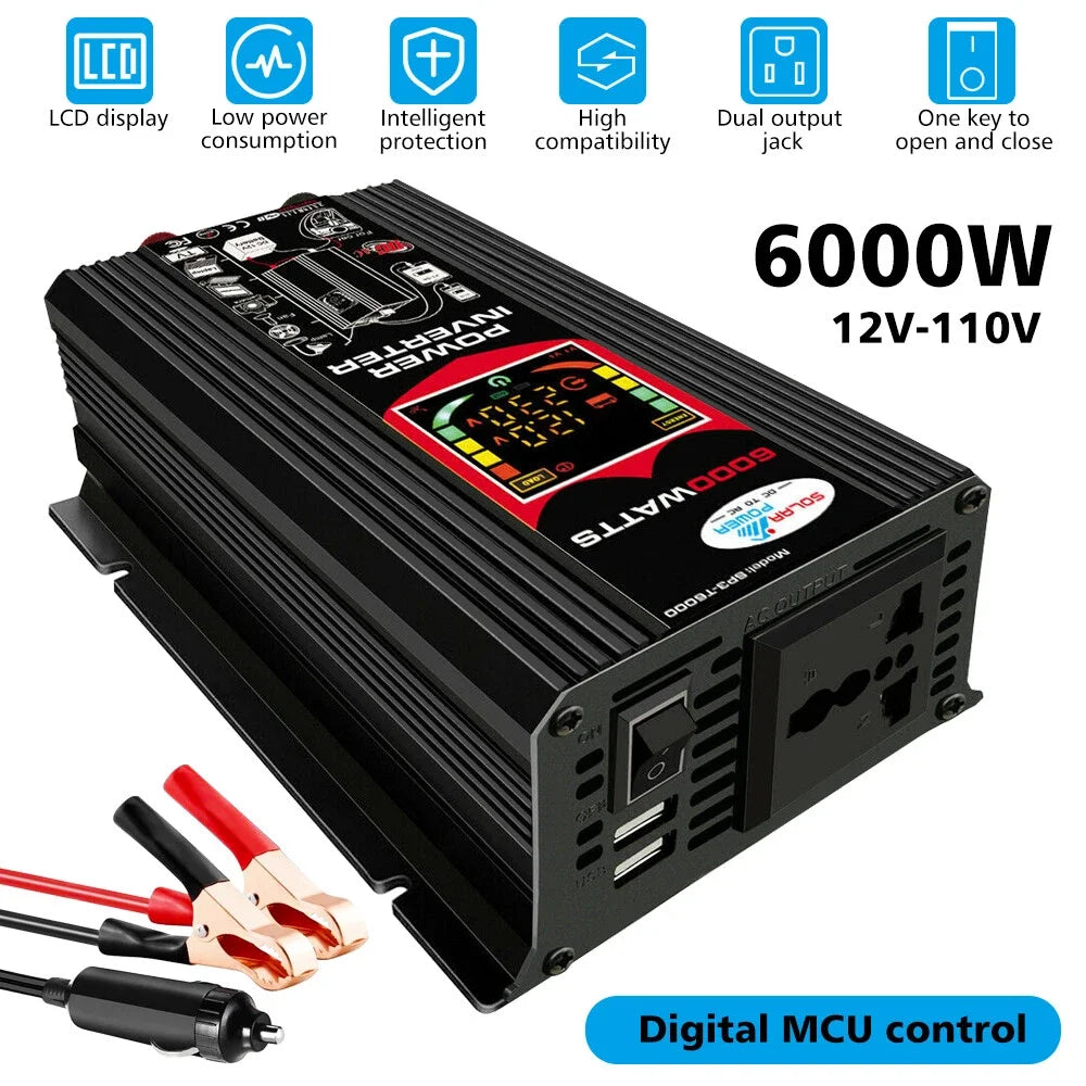 6000W Inverter and Solar Panel Kit 12V Battery Charger with 100A Controller Caravan Solar Power Generator