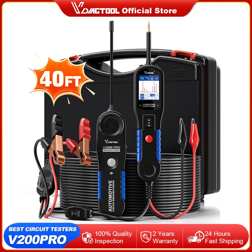 12/24V Car Power Circuit Probe 40FT/12M Cable Circuit Tester with Relay/Fuse Testing Breaker Finder Tools