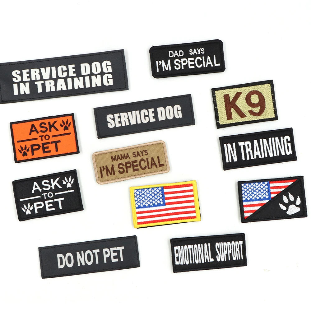 12 Pieces Tactical Patch Bundle For Dog Vest Harness Collar