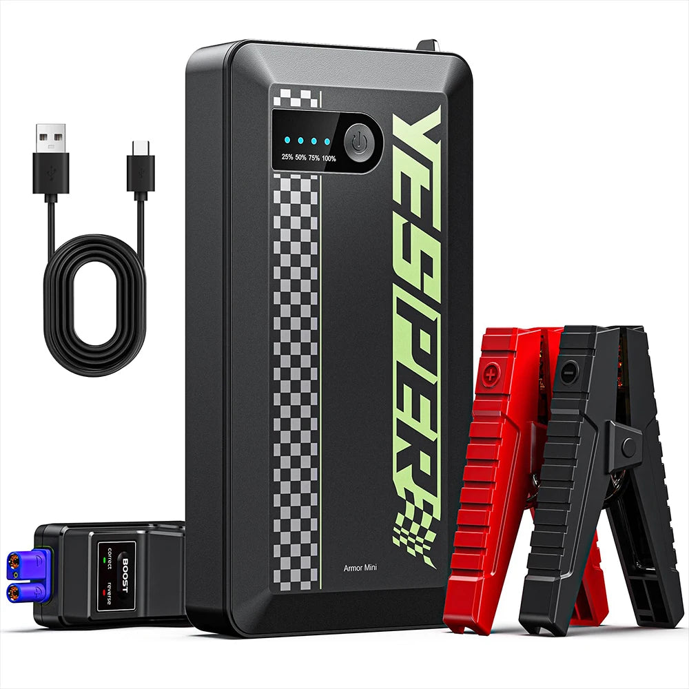 Mini Portable Jump Starter,1200A Starting device (up to 6.0L gas and 4.0L diesel engines)
