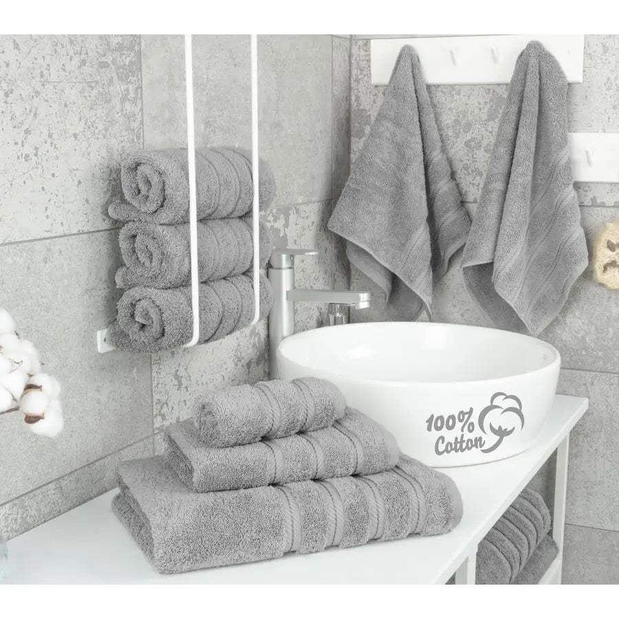 Luxury 6 Piece Towel Set, 2 Bath Towels 2 Hand Towel 2 Washcloths,