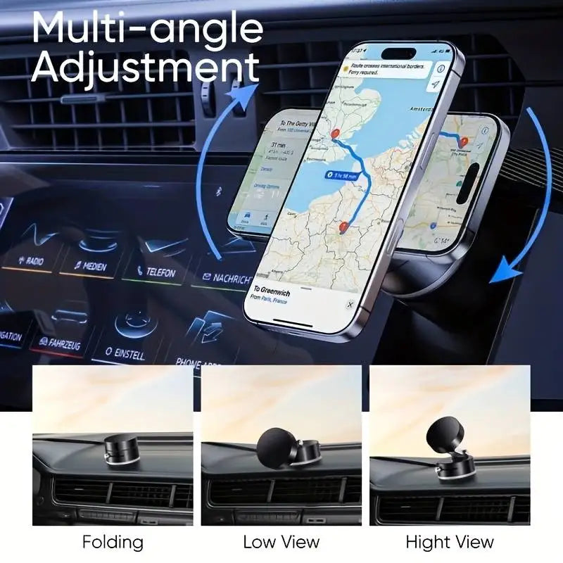 Car Magnetic Phone Holder Adjustable Rotating Suction Cup