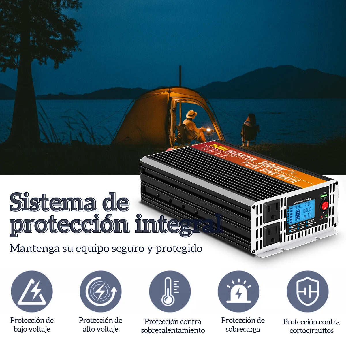 2kw 3kw 4kw 5kw Pure Sine Wave Inverter DC 12V t o AC 110V LCD Display Wireless Remote Controller