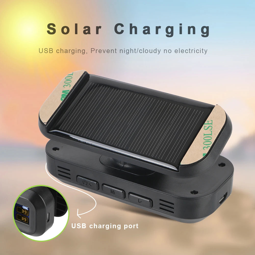 Tire Pressure Monitoring System Temperature Warning Fuel Save Solar With 4 External Sensors