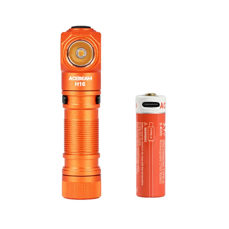 Lightweight Headband Lignt AA battery LED Right Angle Light EDC Flashlight, Available 5000K CRI 90/6500K 1000 lumens
