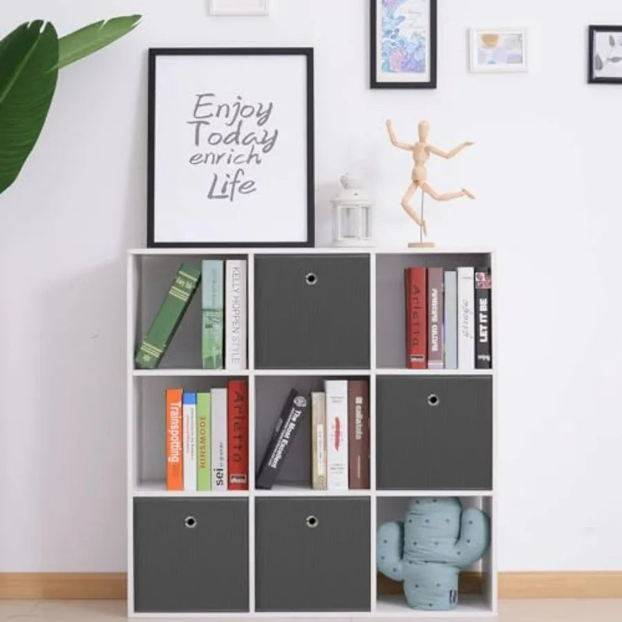 Foldable Storage Cubes Bins 11 Inch Cloth Storage Cube Fabric Storage Box Cubes Organizer Baskets with Dual Handles for Home Or