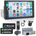 7inch Quality Single 10" Touch Screen Car Stereo Radio With Handle Remote Control Camera For Apple/Android CarPlay Bluetooth