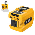 200W Portable Power Inverter Compatible with Dewalt 20V Battery, 20V to AC 110V, with 4 Output&300LM LED,