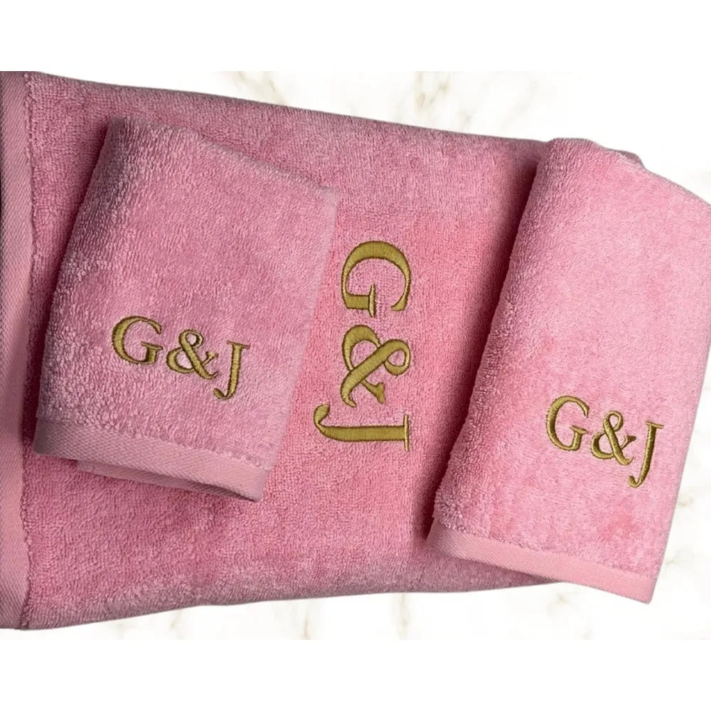 Personalized Towels - Customized Turkish Bath Towel - Cotton Towel Set -Monogrammed Towels with Initials Name Embroidery - Idea