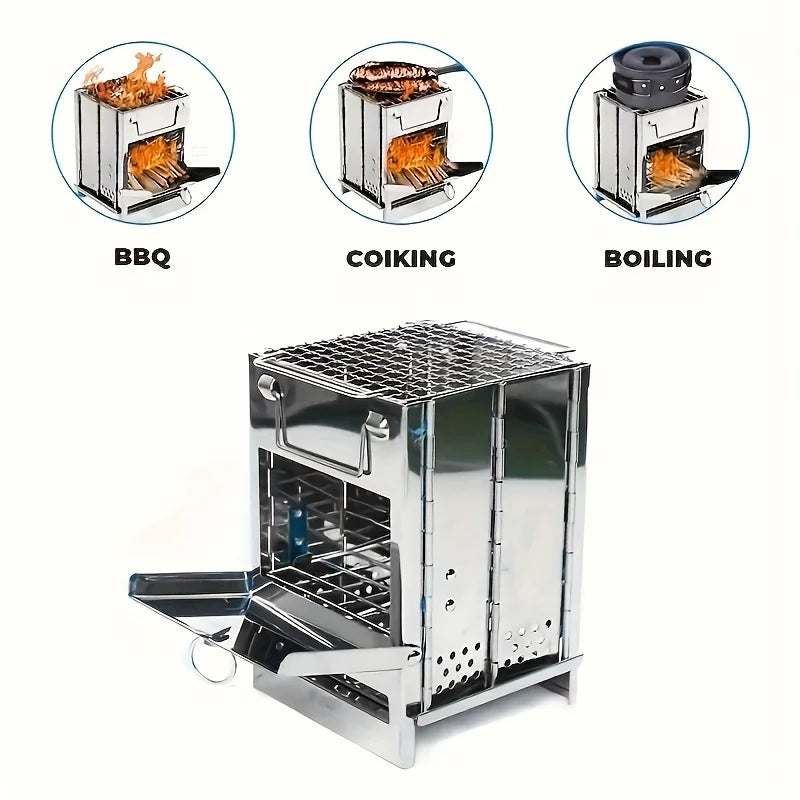 Portable Stainless Steel Firewood Stove Compact And Lightweight
