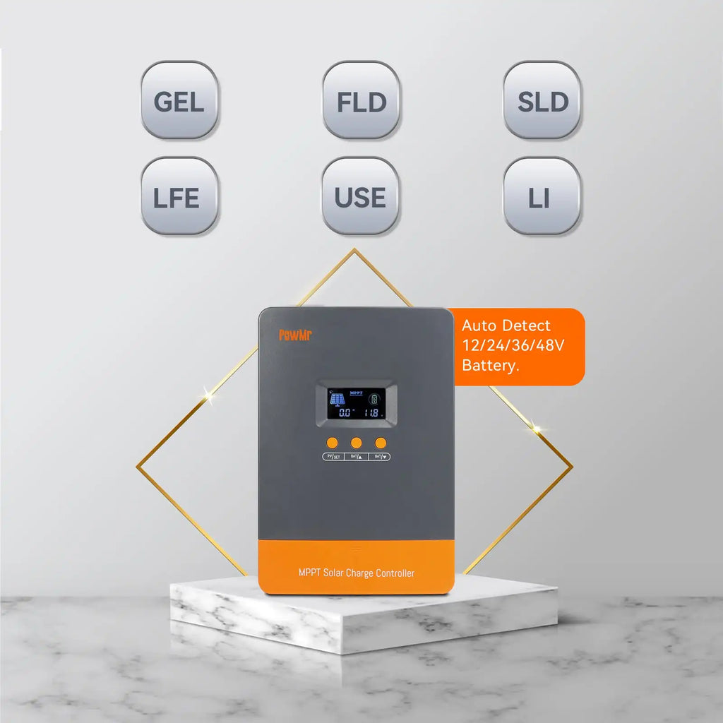 Solar Charge Controller 12V/24V/36V/48V Auto Max Solar PV 160V Regulator Supports Up to 12 Units in Parallel