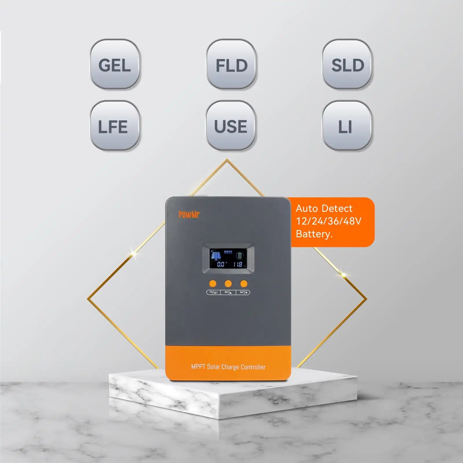 Solar Charge Controller 12V/24V/36V/48V Auto Max Solar PV 160V Regulator Supports Up to 12 Units in Parallel