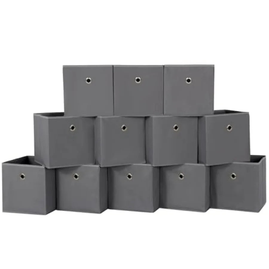 Foldable Storage Cubes Bins 11 Inch Cloth Storage Cube Fabric Storage Box Cubes Organizer Baskets with Dual Handles for Home Or