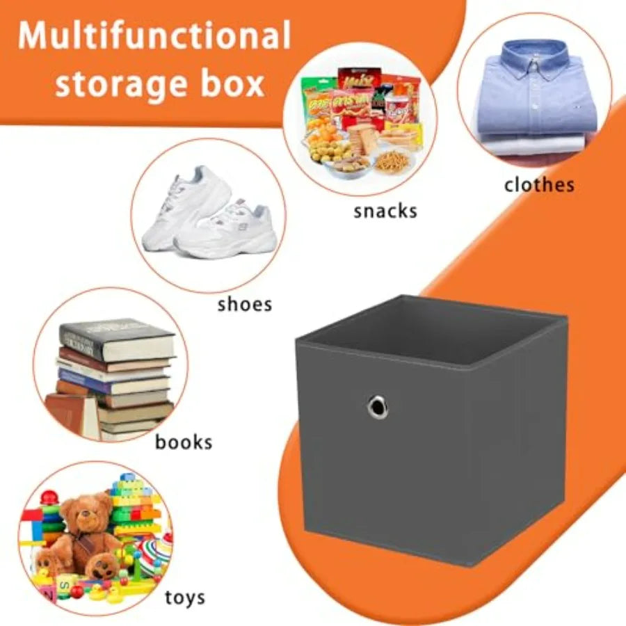 Foldable Storage Cubes Bins 11 Inch Cloth Storage Cube Fabric Storage Box Cubes Organizer Baskets with Dual Handles for Home Or