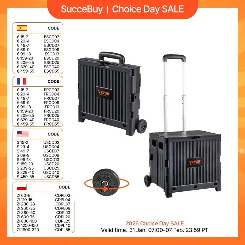 Foldable Utility Shopping Cart with Handle