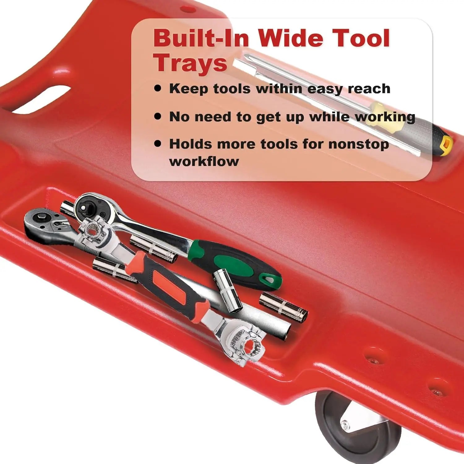 40 Inch Rolling Garage Creeper with Padded Headrest