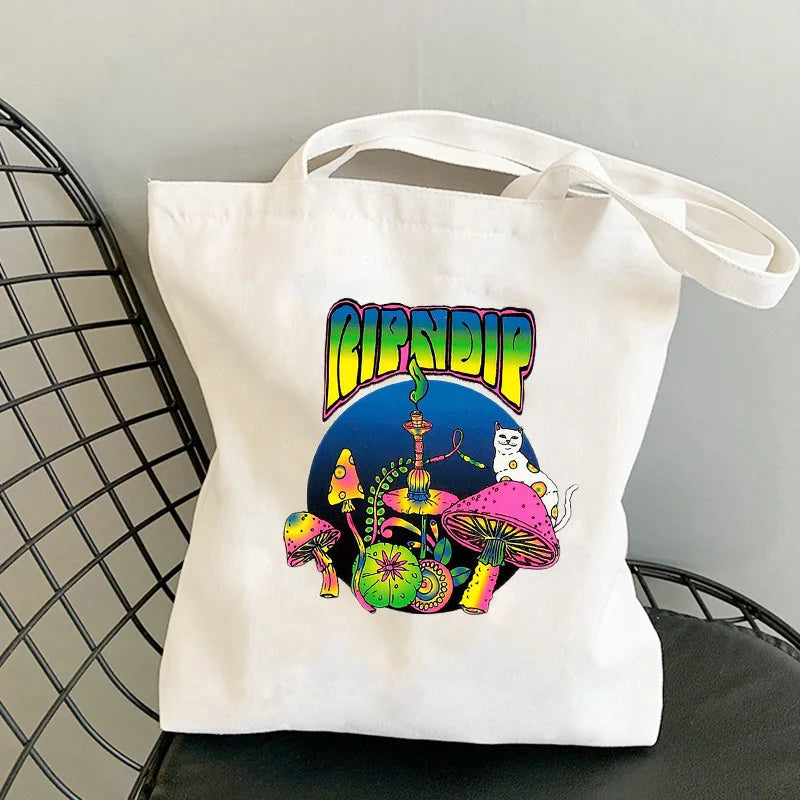 Bohemian Mushroom Herbology Canvas Tote Bag