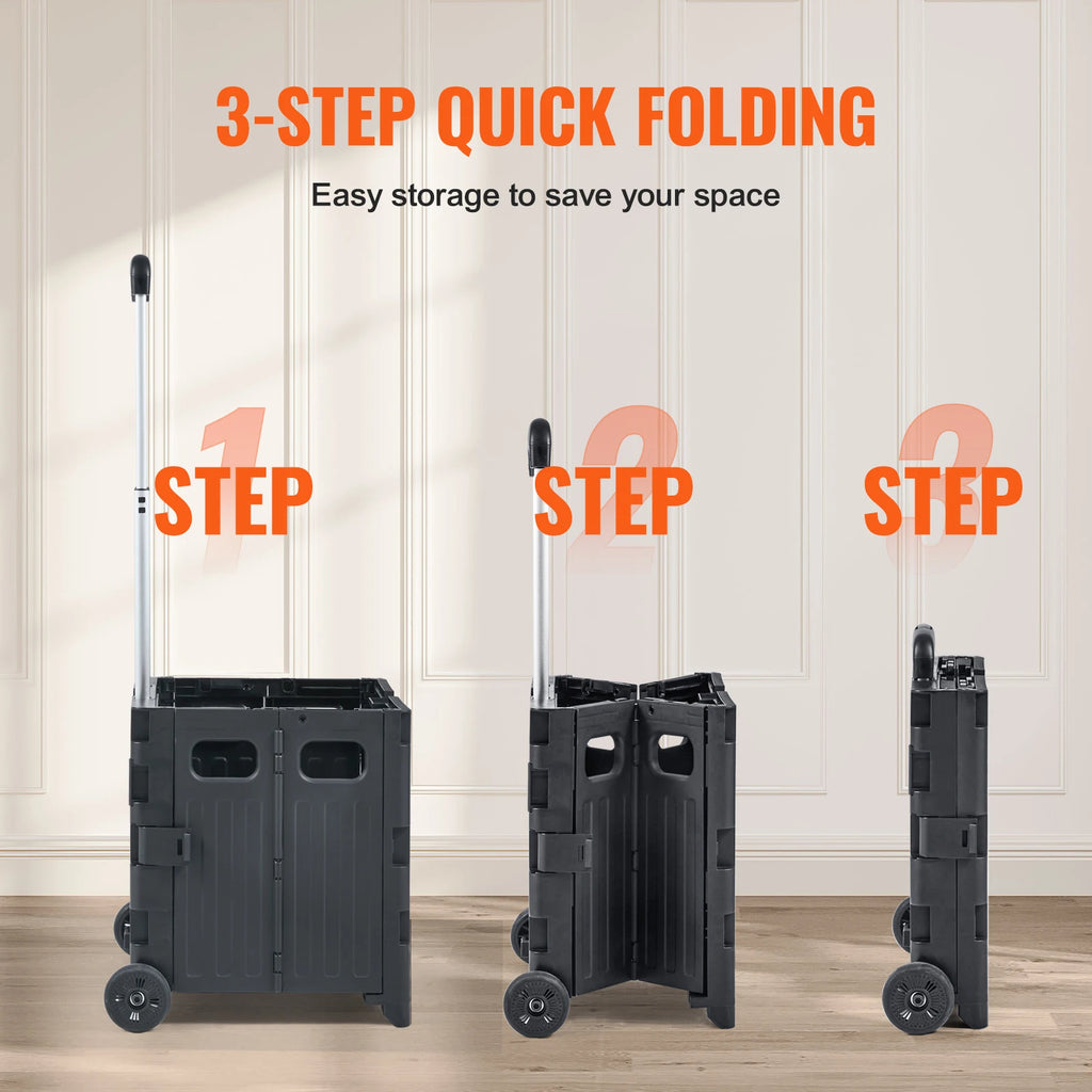 Foldable Utility Shopping Cart with Handle
