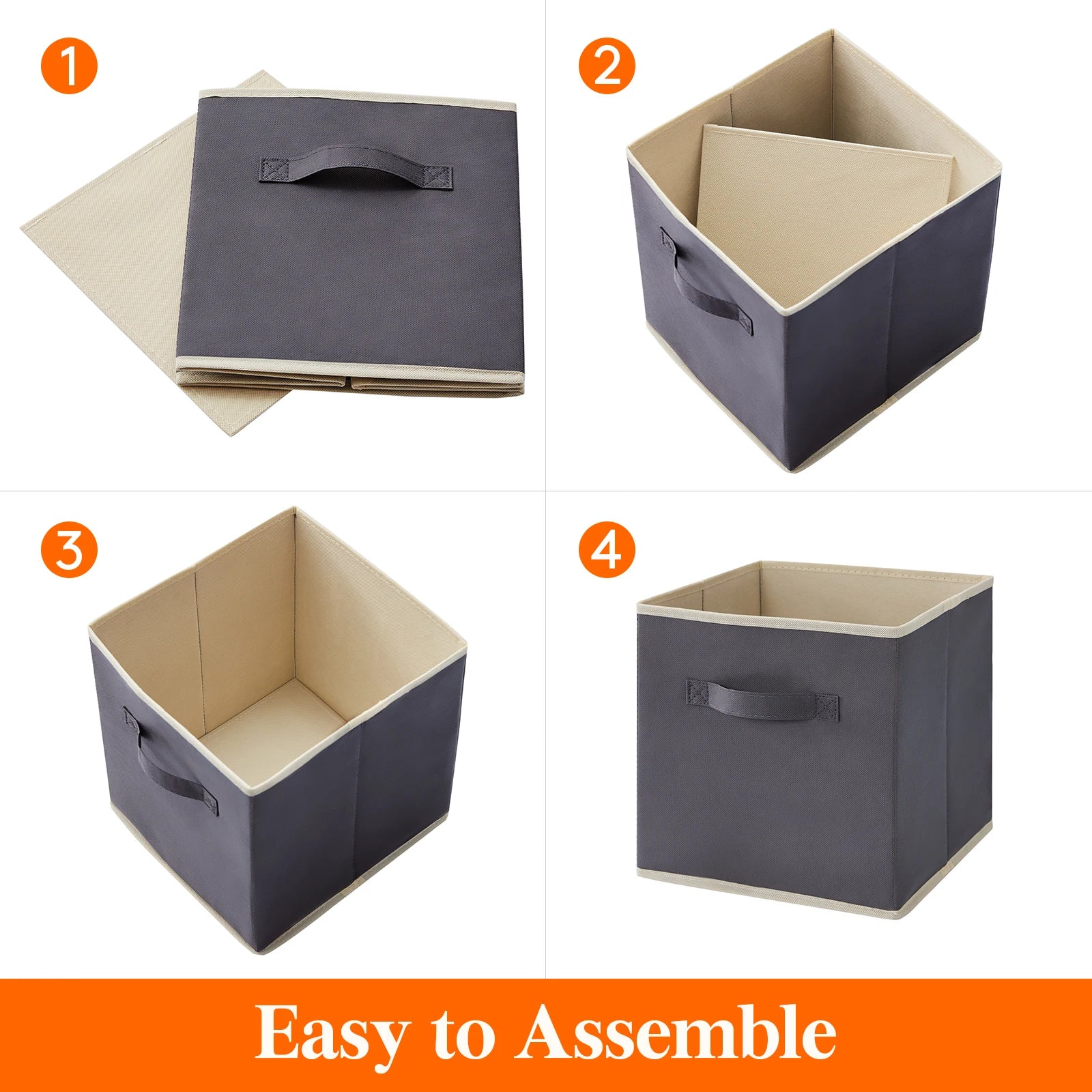 8-Pack 11/13 Inch Cube Storage Bins, Foldable Fabric Storage Baskets with Handles for Shelves, Closet, Home Organization