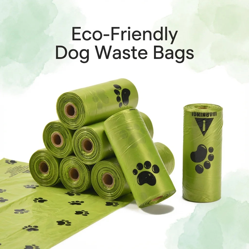 Eco-Friendly Pet Waste Bags - Scented, for Dogs & Cats, Poop Bag Dispenser Included