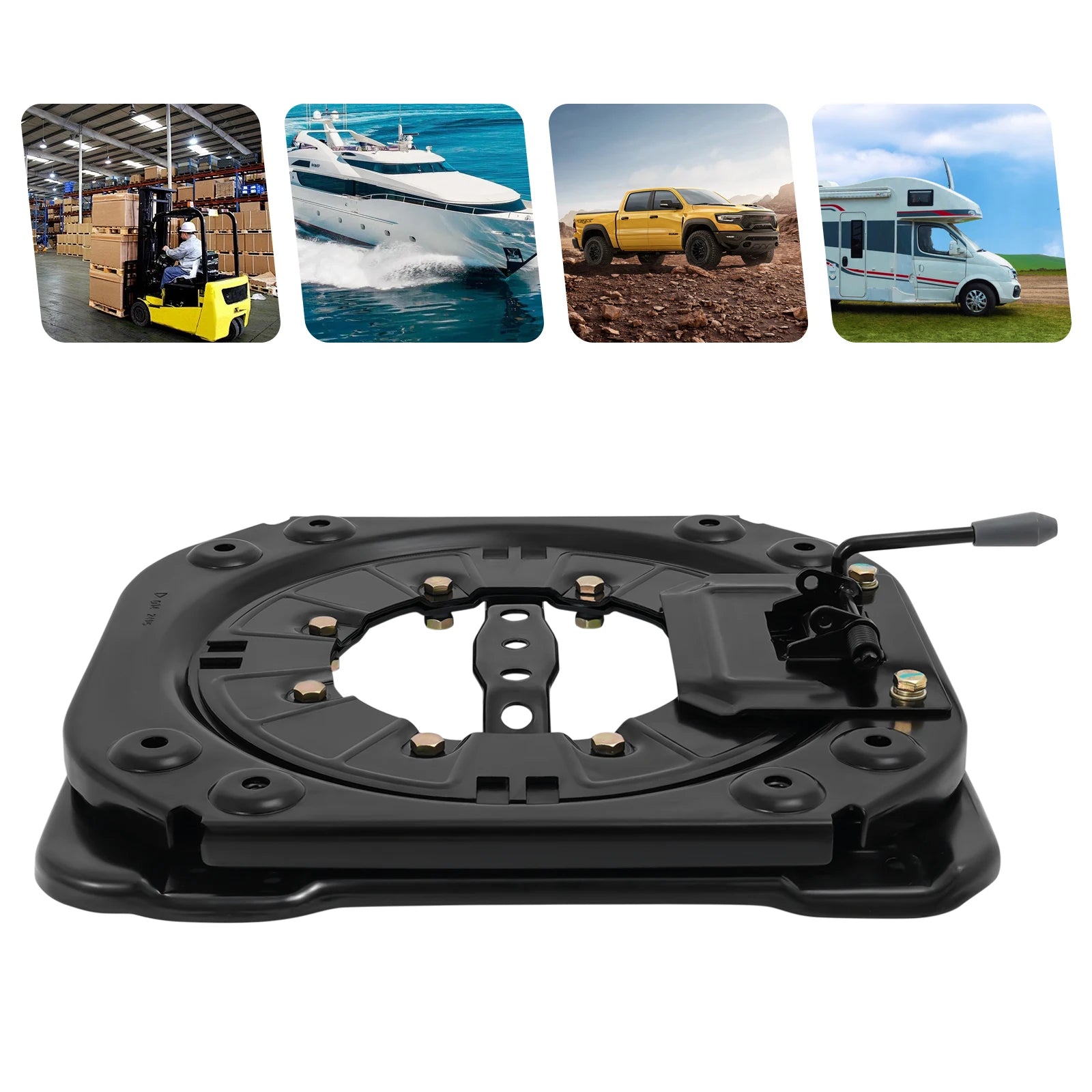 Seat Swivel Base with Handle, 360° Rotatable Heavy Duty Steel Plate