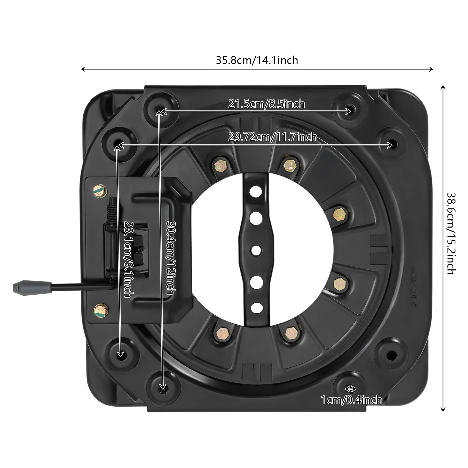 Seat Swivel Base with Handle, 360° Rotatable Heavy Duty Steel Plate