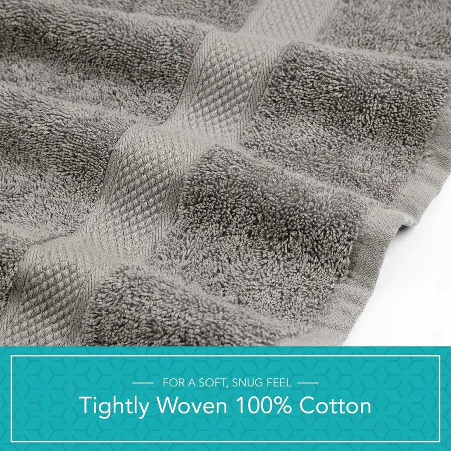 Home Bath Towels Set of 6 24 x 50 100% Cotton, Lightweight, Soft amp Highly Absorbent Luxury