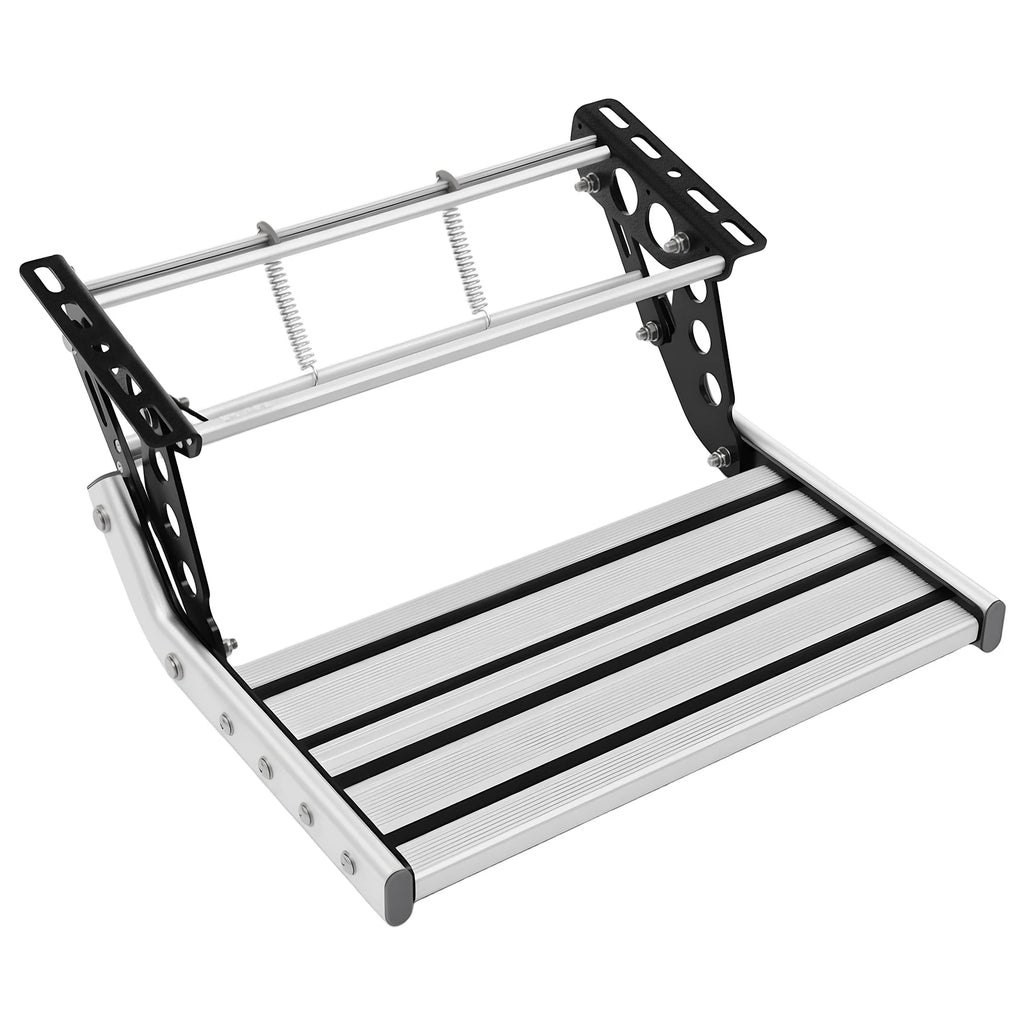 Folding RV Step, 44cm Manual RV Step with LED Light, Loading 150kg