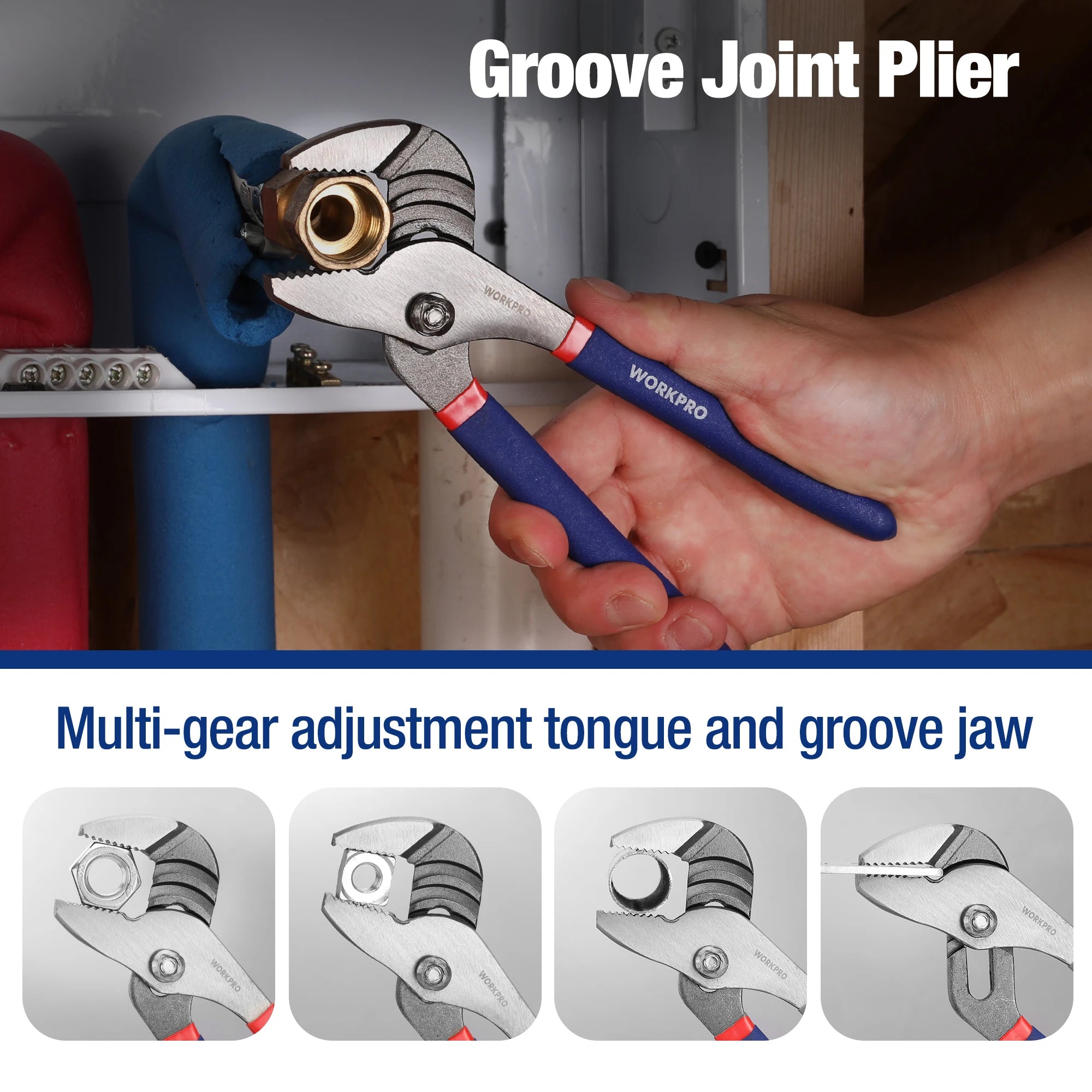 7-piece  Pliers Set with Groove Joint, Long Nose, Slip Joint, Linesman and Diagonal Pliers