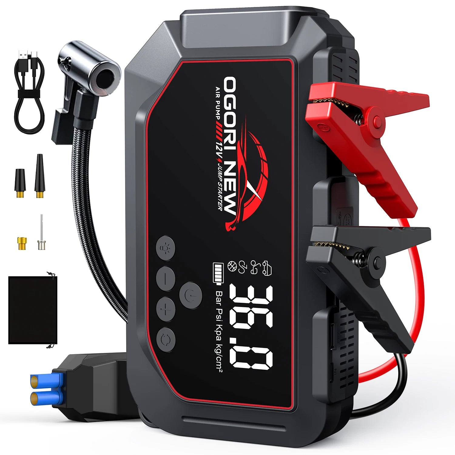 Power Bank Portable 150PSI Air Pump Car Battery Emergency Boosters 12V Starting Device