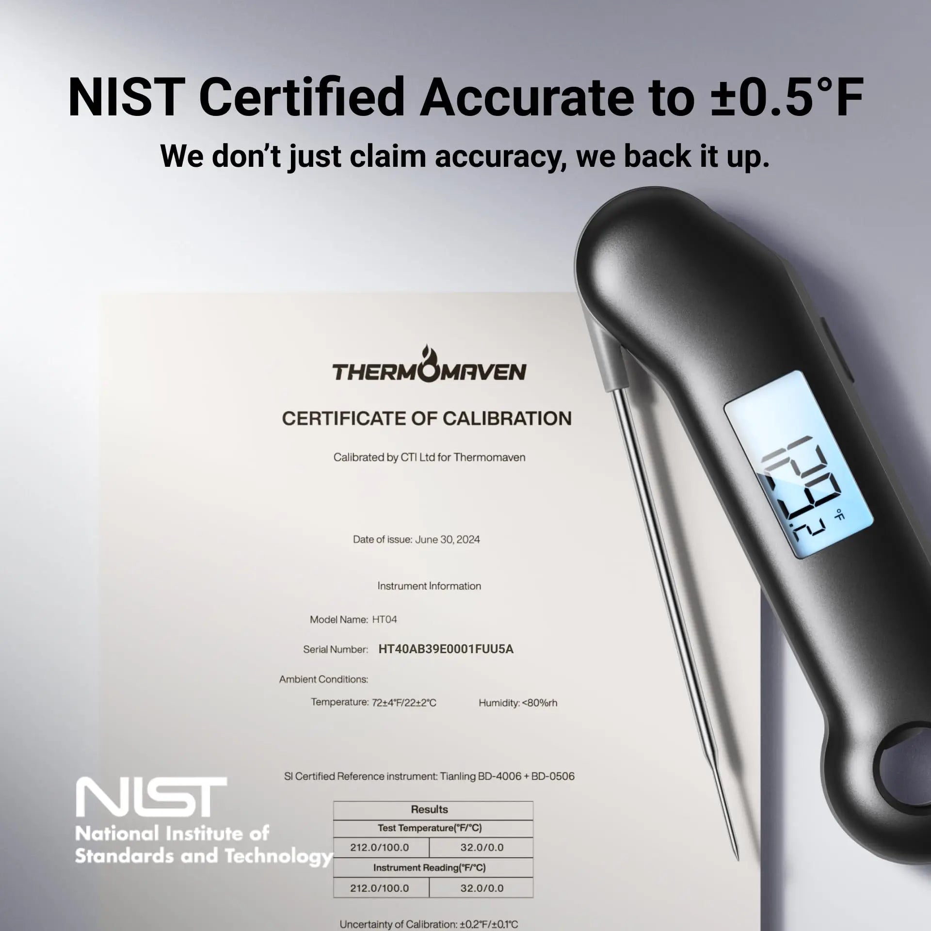 Waterproof Digital Meat Thermometer with Auto-Rotating Display, 0.5 Sec Instant Read f