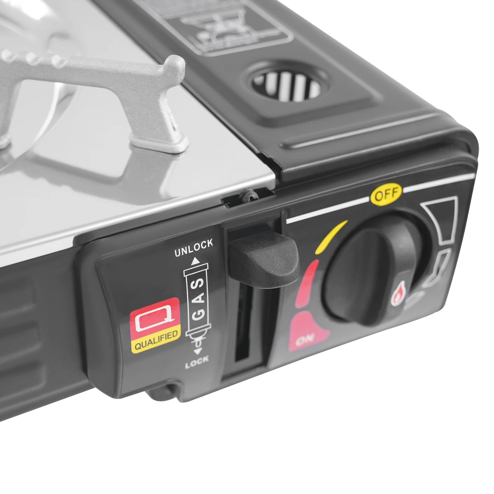2-Burner Camping Gas Stove with Grill Pan BBQ Grills Butane Regulator