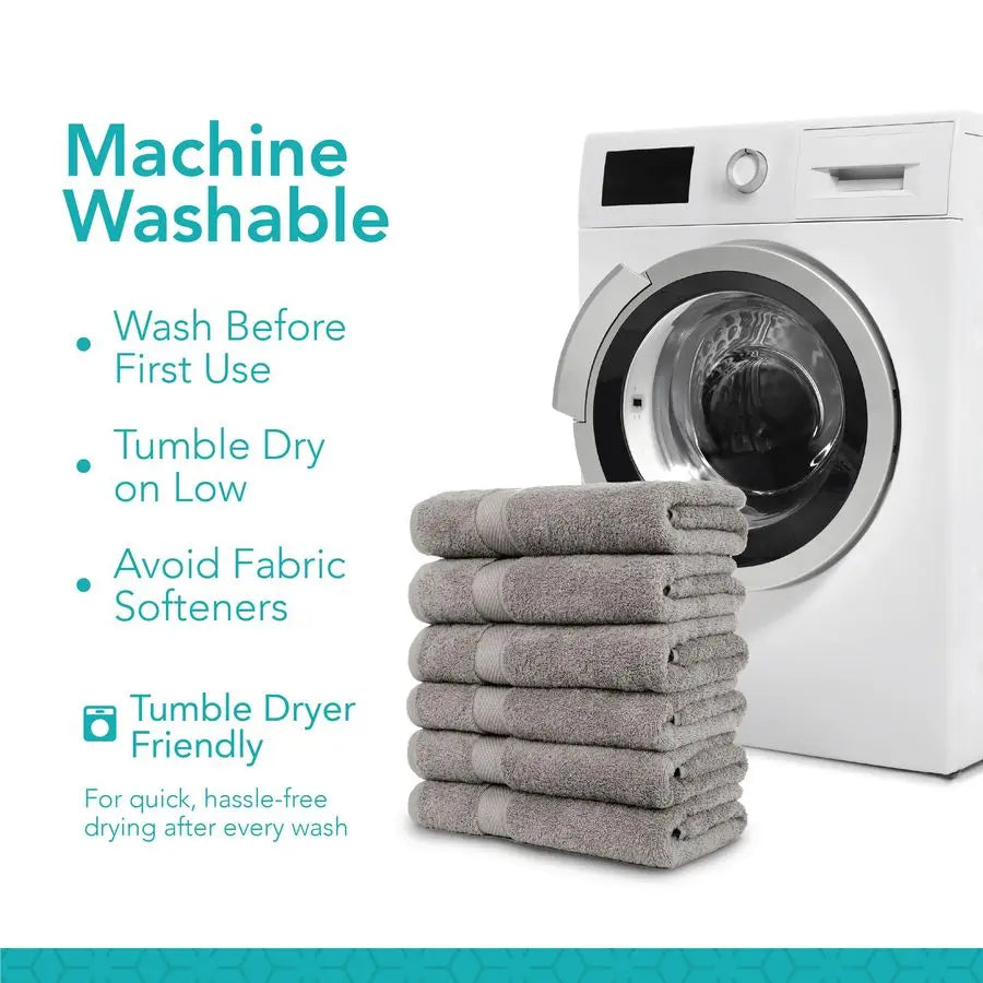 Home Bath Towels Set of 6 24 x 50 100% Cotton, Lightweight, Soft amp Highly Absorbent Luxury