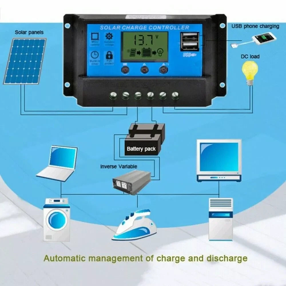 6000W Inverter and Solar Panel Kit 12V Battery Charger with 100A Controller Caravan Solar Power Generator