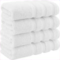 Soft and luxurious bathroom towels, 100% Turkish cotton, four-piece set, suitable for kitchen and bathroom, white.