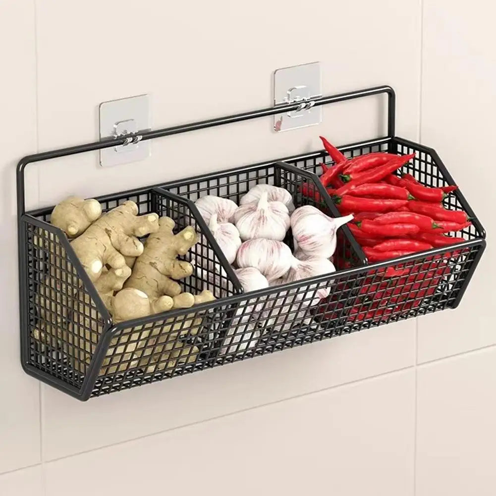 Wall-mounted Kitchen Storage Basket for Ktchen Ingredients