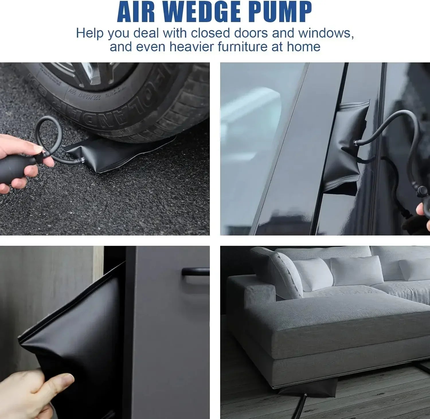 18Pc Car Window Door Emergency Open Key Lost Lock Out Unlock Air Wedge Bag Pump