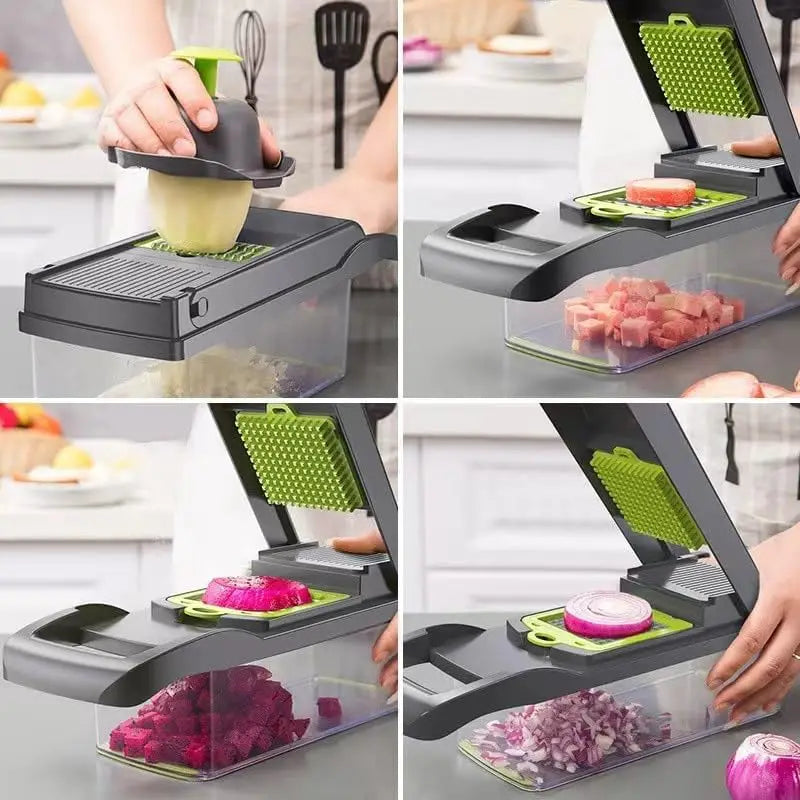 16 x 1 Kitchen professional chopper-type slicer, multifunctional food chopper, blade vegeble ctahopper, kitchen utensils