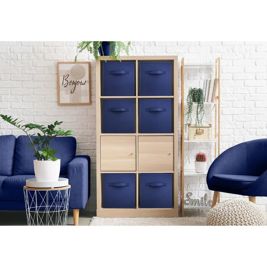 6 Foldable Storage Cubes  Fabric Baskets for Organizing 11 Inch Dual Handle