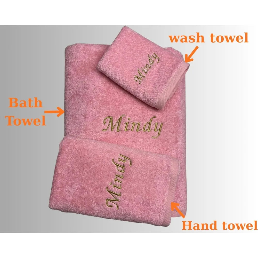 Personalized Towels - Customized Turkish Bath Towel - Cotton Towel Set -Monogrammed Towels with Initials Name Embroidery - Idea