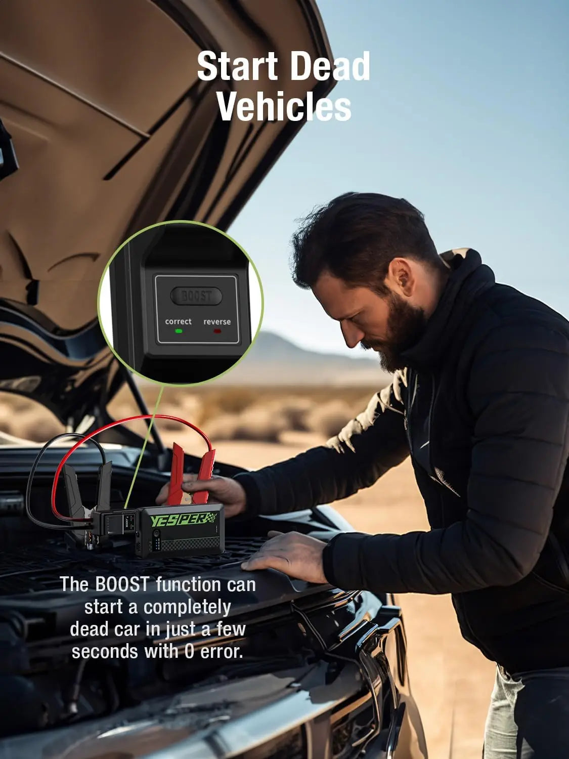Mini Portable Jump Starter,1200A Starting device (up to 6.0L gas and 4.0L diesel engines)