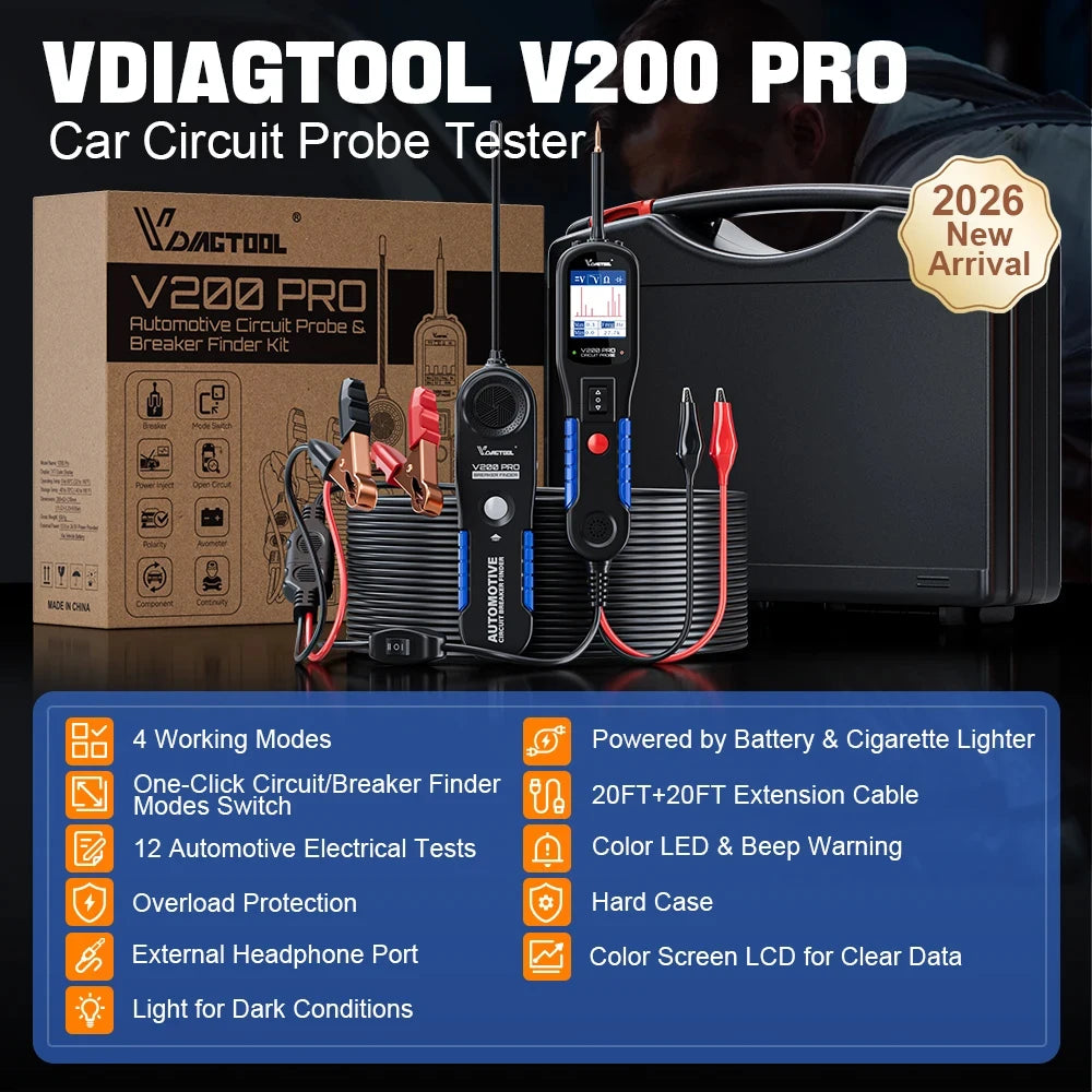 12/24V Car Power Circuit Probe 40FT/12M Cable Circuit Tester with Relay/Fuse Testing Breaker Finder Tools