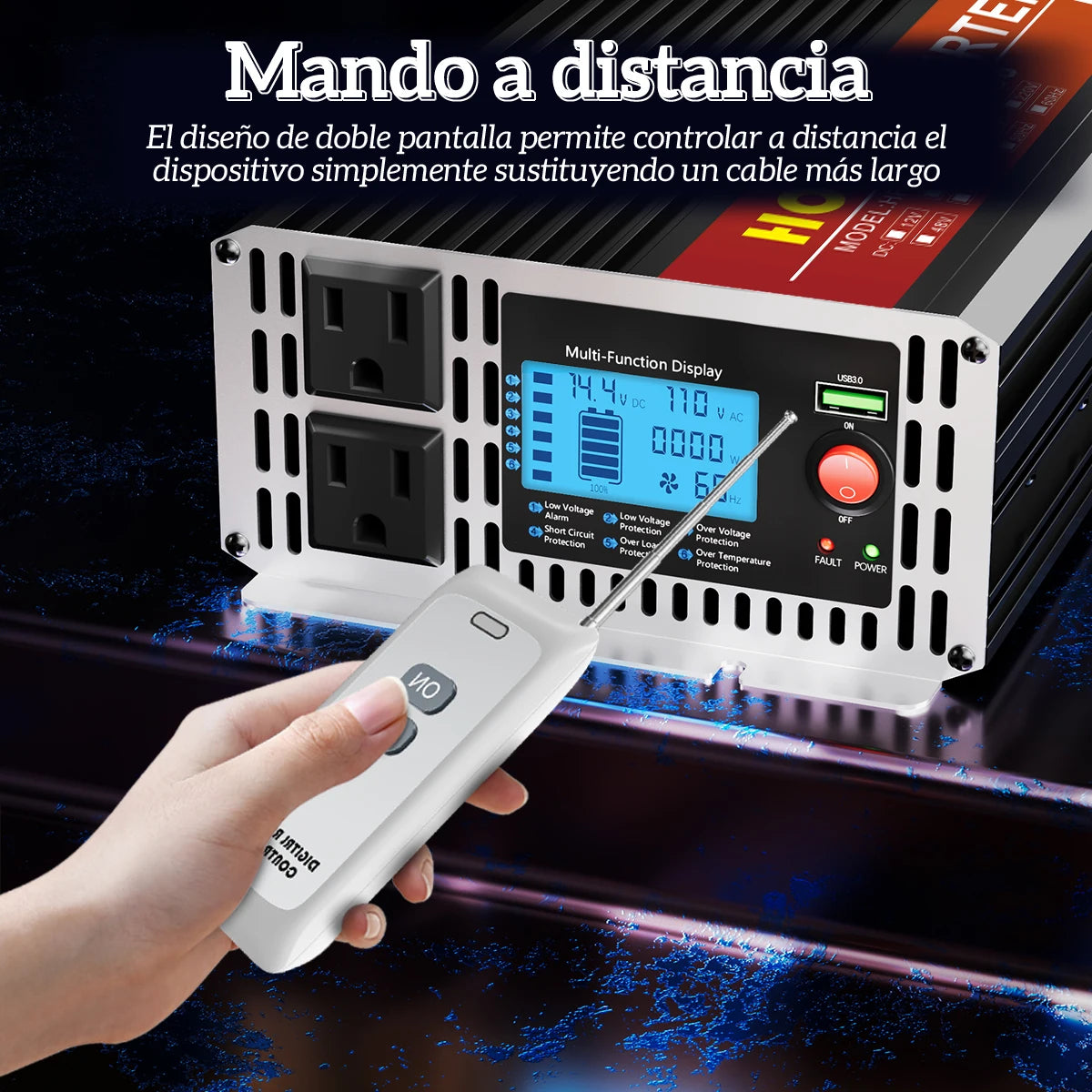 2kw 3kw 4kw 5kw Pure Sine Wave Inverter DC 12V t o AC 110V LCD Display Wireless Remote Controller