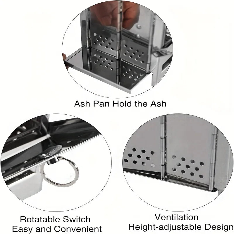 Portable Stainless Steel Firewood Stove Compact And Lightweight